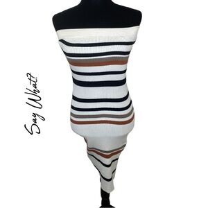 Say What Striped Tube Sweater Dress Size L